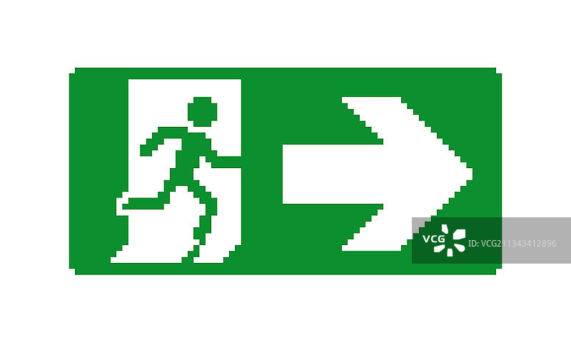 像素风格的游戏素材紧急出口标志图片素材