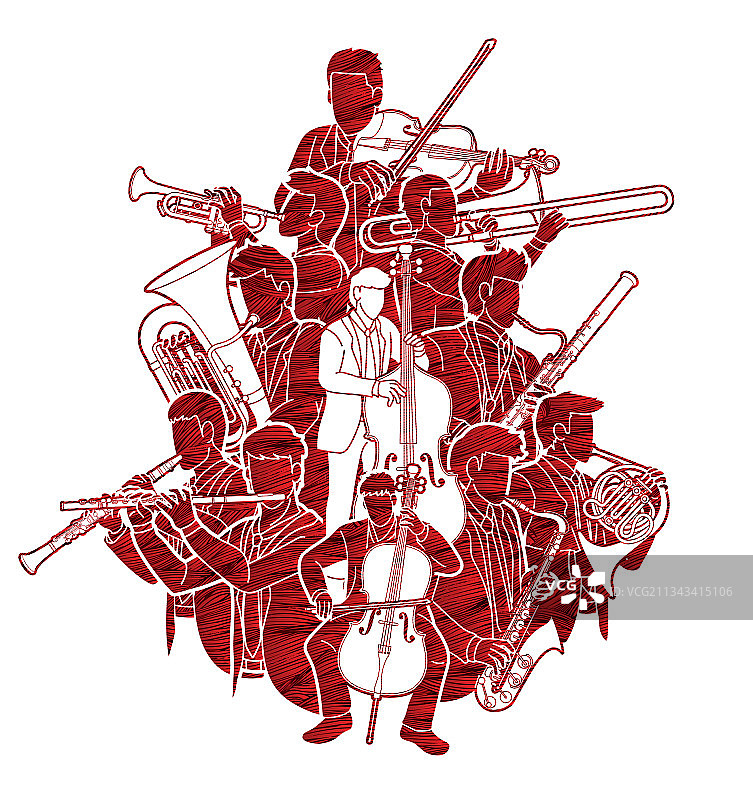 乐队乐器团队合奏图片素材