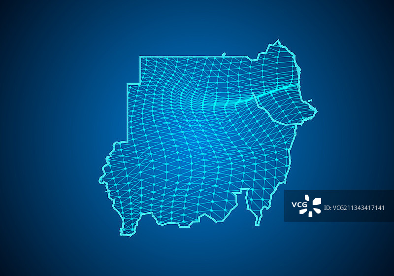 抽象数字地图（苏丹），粒子点缀图片素材