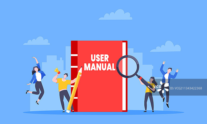 用户手册指南扁平风格设计图片素材