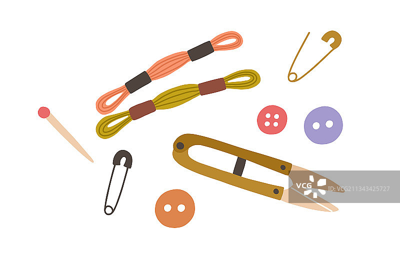 缝纫配件和维修工具线团素材图片素材