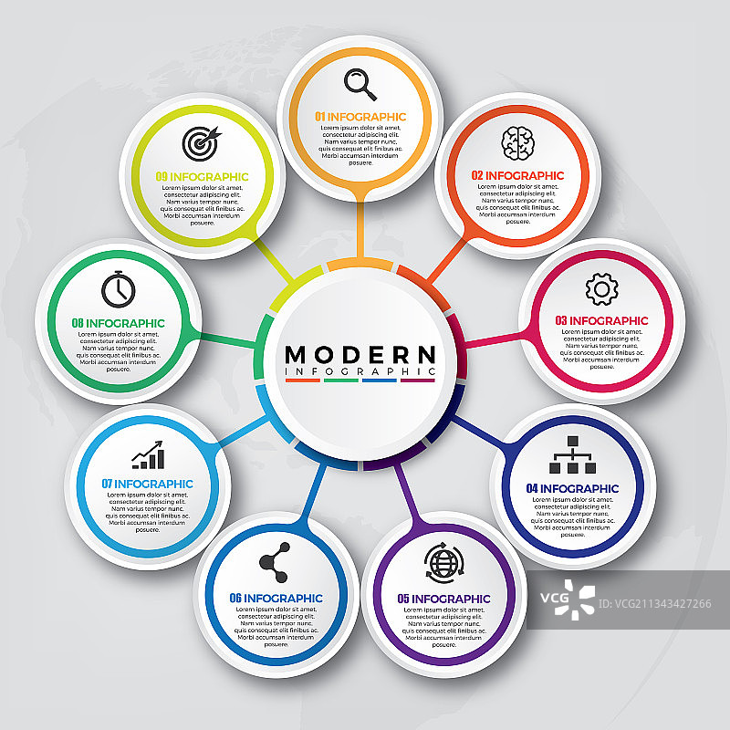 圆形信息图设计模板图片素材