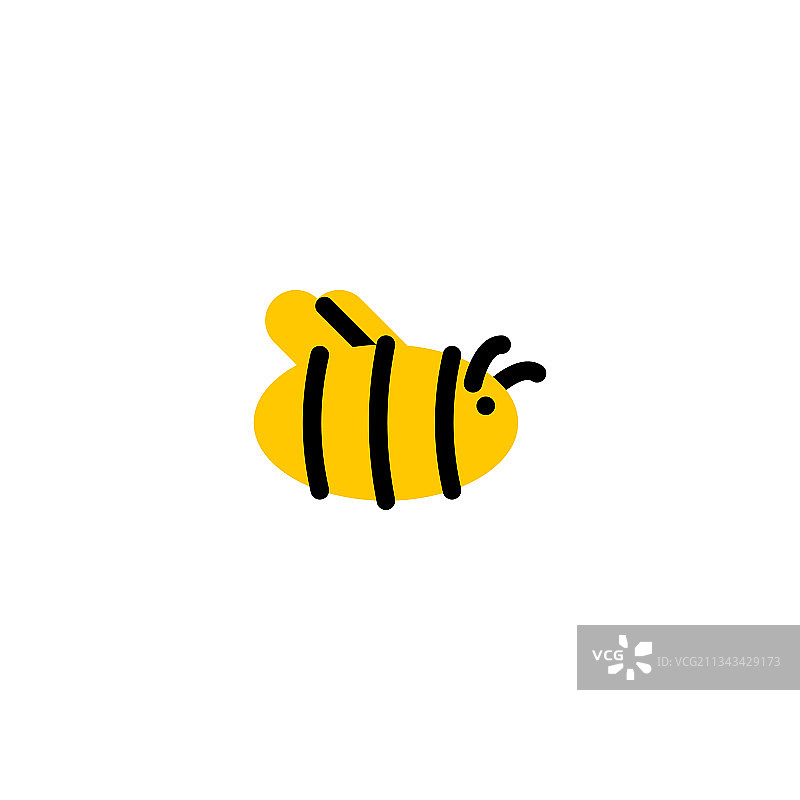 粗线条风格的蜜蜂Logo图片素材