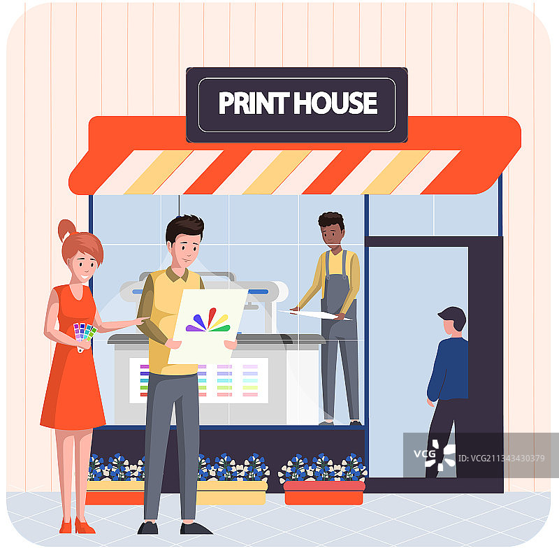 正在从色板中选择颜色的情侣图片素材