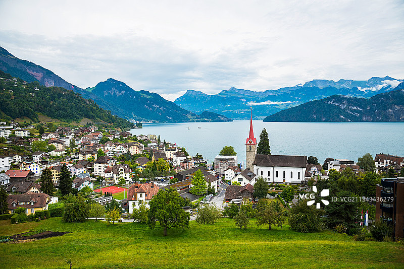 瑞士韦吉斯小镇-Weggis图片素材