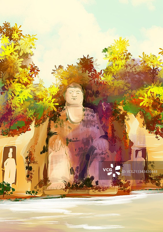 秋天风景节气旅游景区四川乐山图片素材