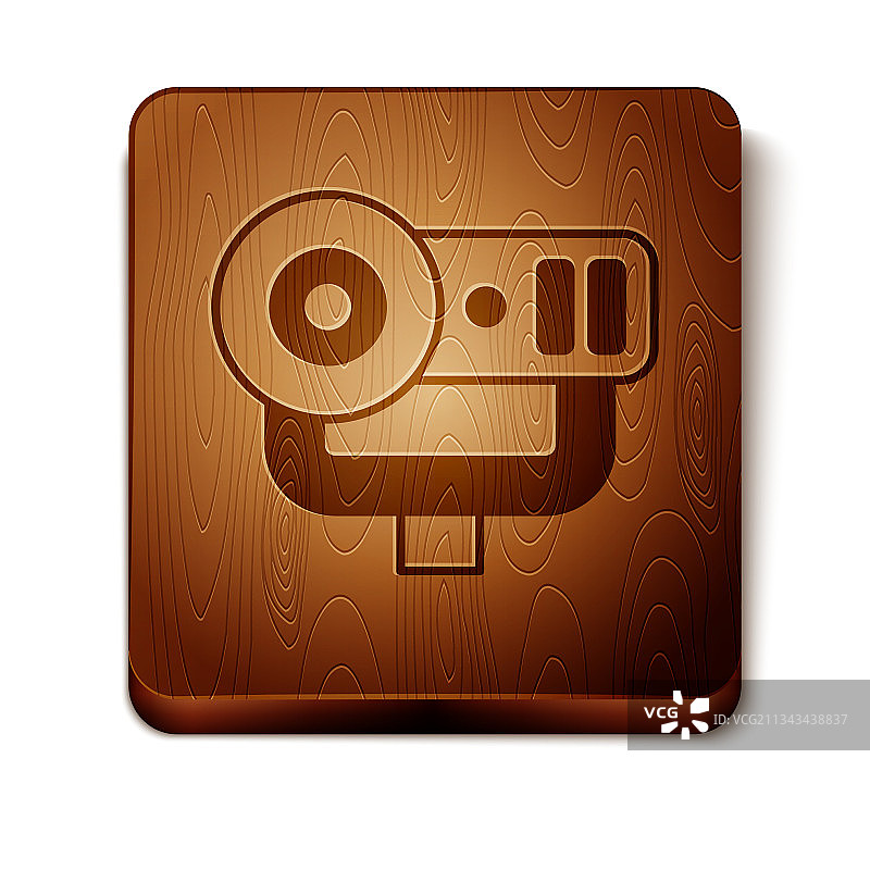 白色背景上的棕色网络摄像头图标图片素材