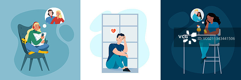 孤独与相伴的设计概念图片素材