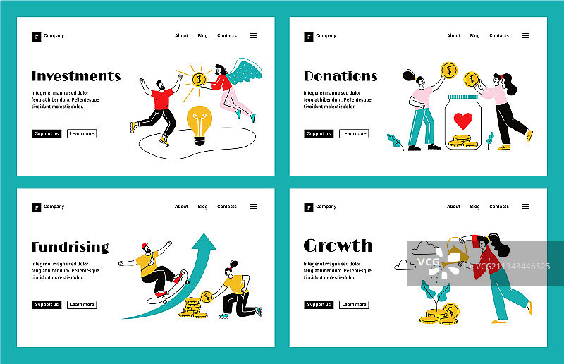 众筹扁平banner图片素材