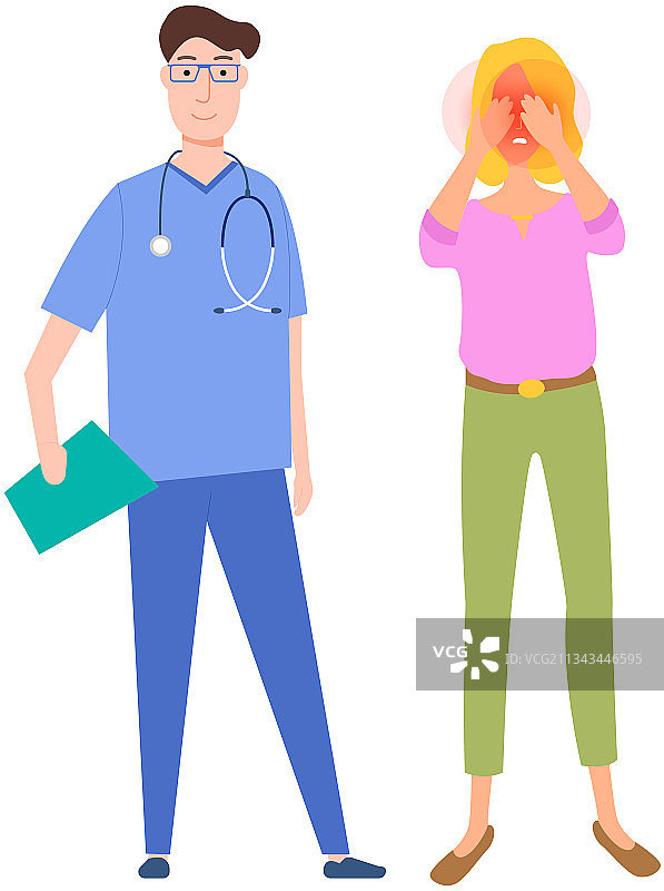 女人眼球疼痛图片素材