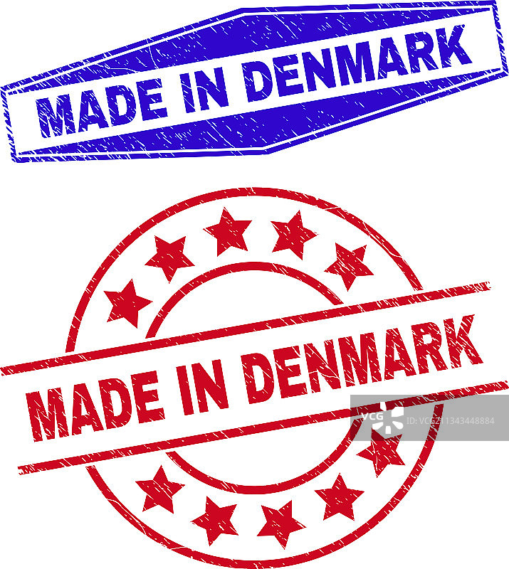 丹麦制造圆形污渍印章图片素材