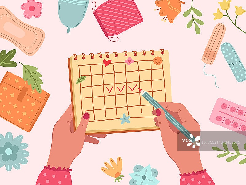 女性月经周期图片素材