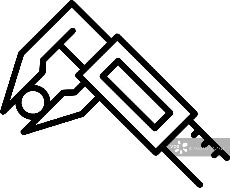 千分尺图标轮廓样式图片素材