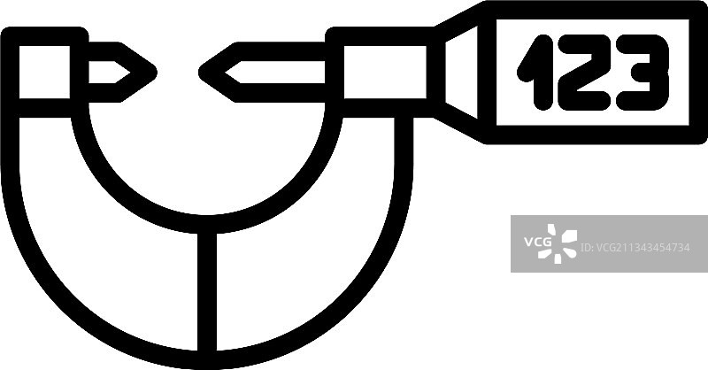 数字千分尺工具轮廓图标图片素材