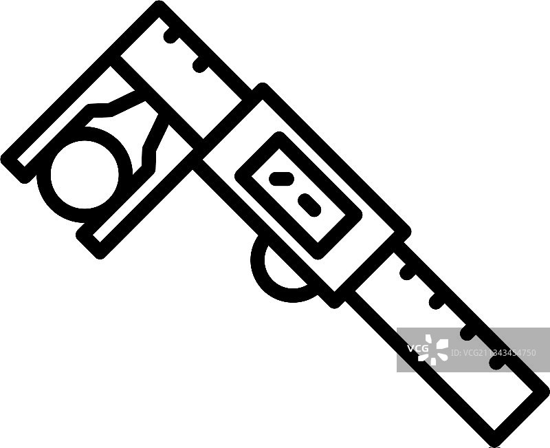 数字千分尺线性图标轮廓样式图片素材