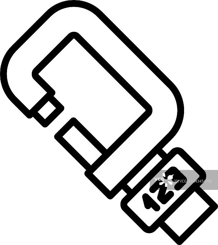 数字千分尺实验室图标轮廓样式图片素材