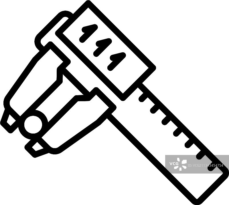 数字千分尺刻度轮廓图标图片素材