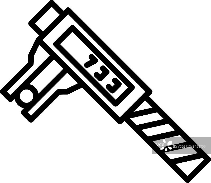 数字千分尺钢制图标轮廓样式图片素材