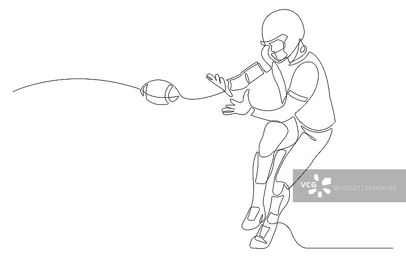 美式橄榄球运动员单线画图片素材