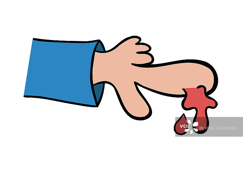 卡通流血的手指图片素材