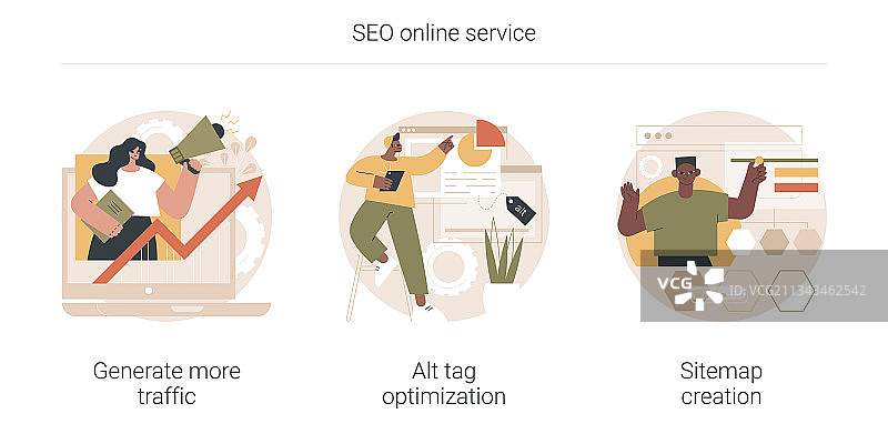 SEO在线服务抽象概念图片素材