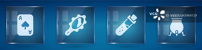 扑克牌魔术手镜瓶子图片素材