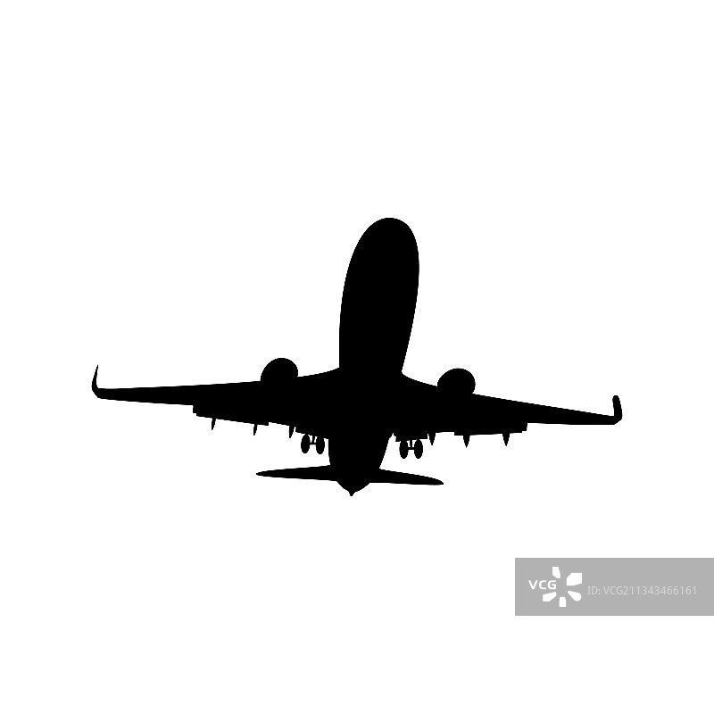 黑白航线客机图片素材
