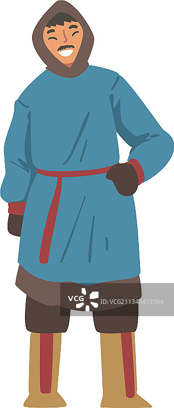 快乐的极地男人卡通形象图片素材