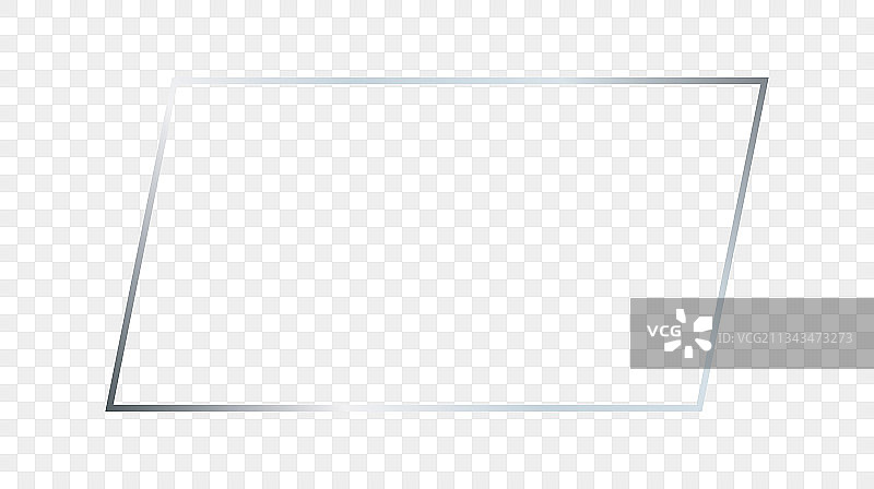 银色发光矩形边框图片素材