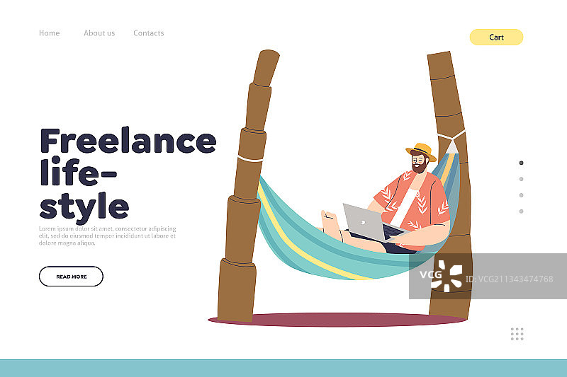 自由职业者生活方式着陆页图片素材