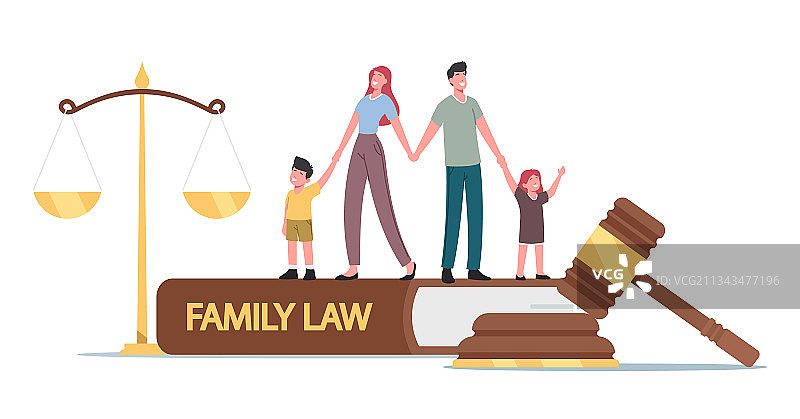 子女监护权赡养费概念，迷你父母图片素材