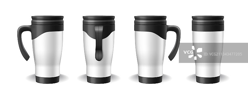白色旅行杯汽车或办公室用保温杯图片素材