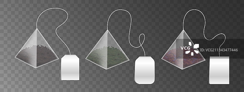 透明背景金字塔形茶包图片素材