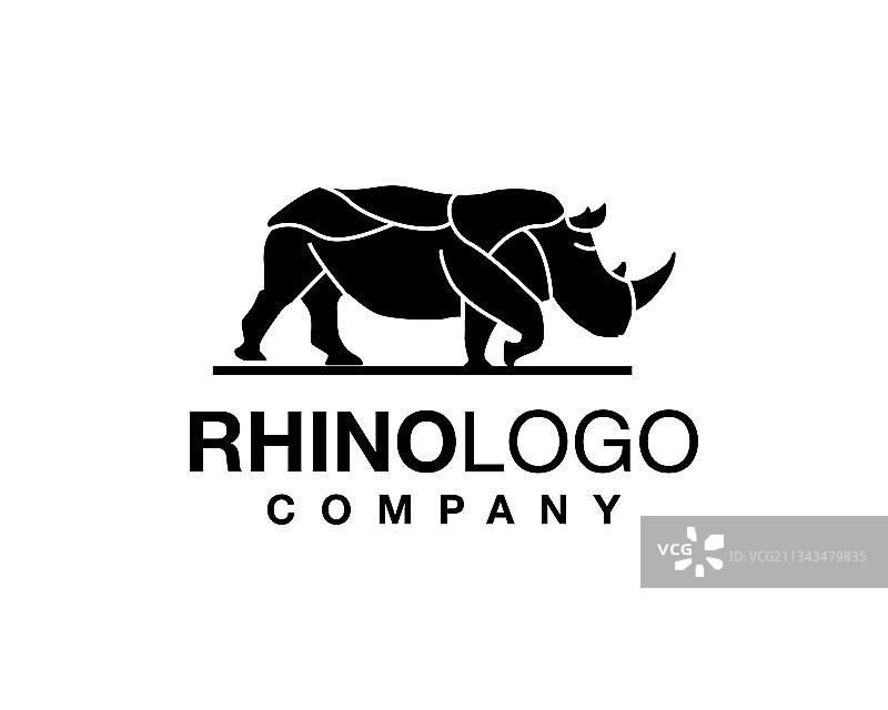 动物犀牛几何标志符号图标图片素材