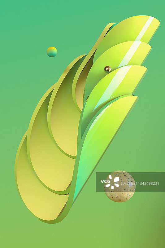 3D渲染抽象几何风格漆面质感渐变色插图图片素材