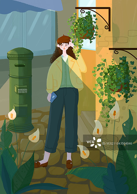 街角的邮筒图片素材