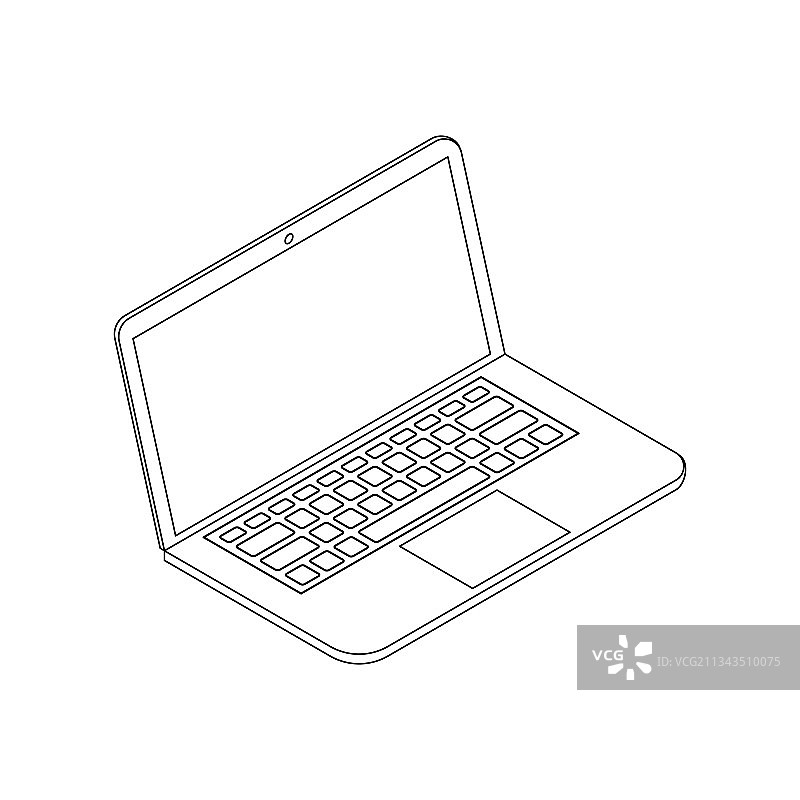 黑色线性2.5D笔记本电脑图片素材