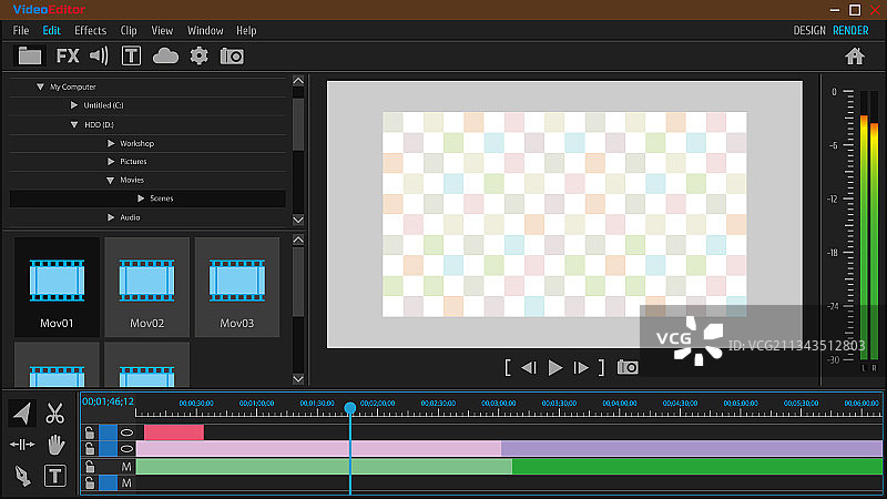 视频编辑程序界面叠加布局图片素材
