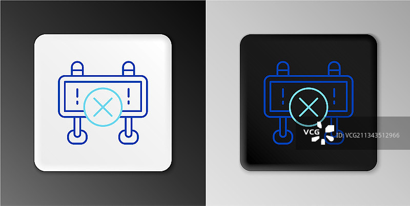 灰色背景上的线条路障图标图片素材