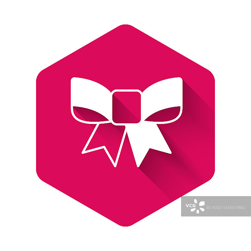 带长阴影的白色礼品蝴蝶结图标图片素材