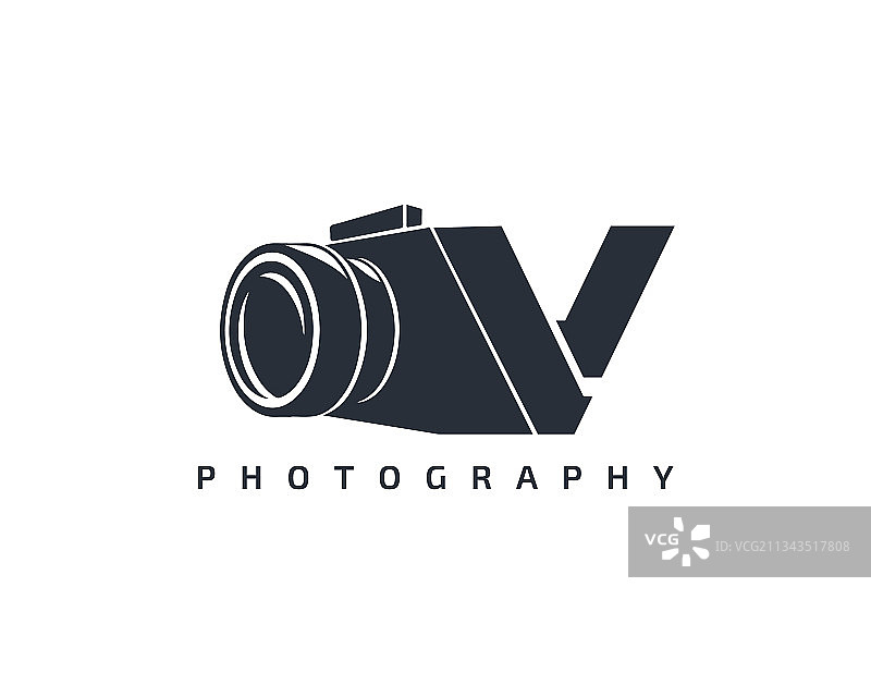 V字母相机logo图片素材