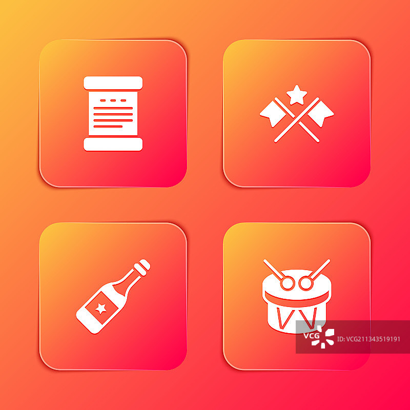 独立宣言美国国旗套装图片素材