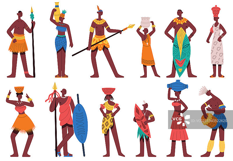 非洲男女角色图片素材