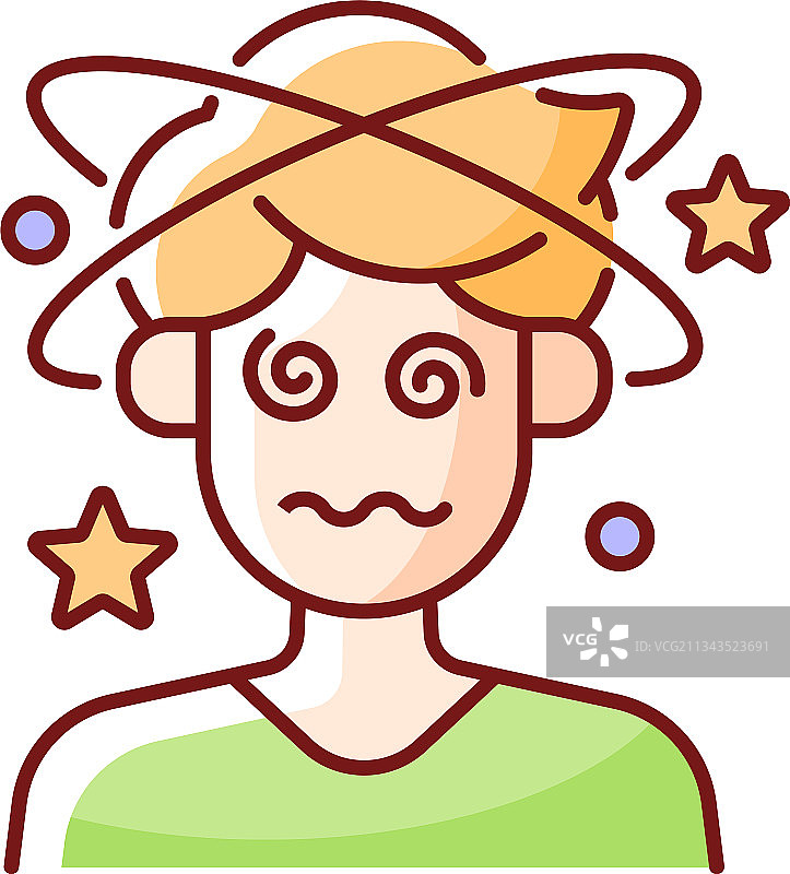 头晕和意识模糊RGB颜色图标图片素材