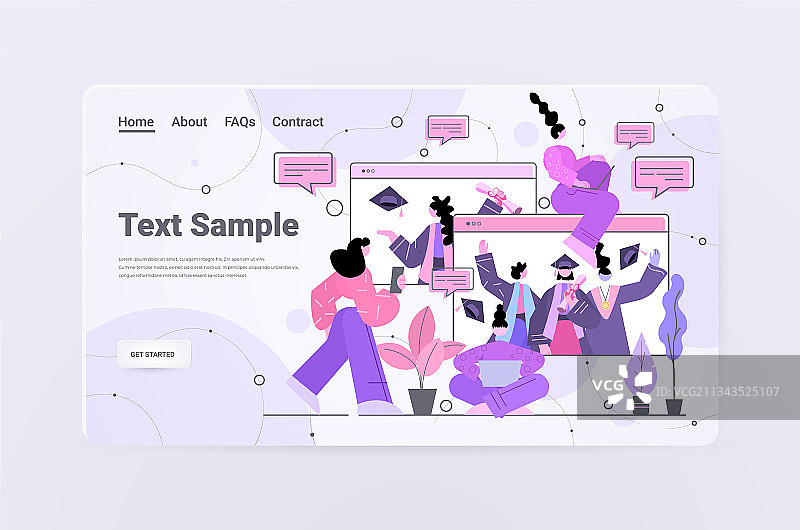 毕业学生视频通话讨论图片素材