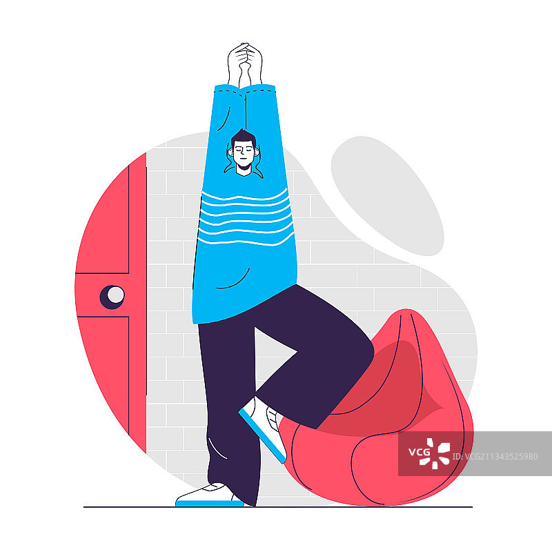 瑜伽网络概念：男子树式训练图片素材