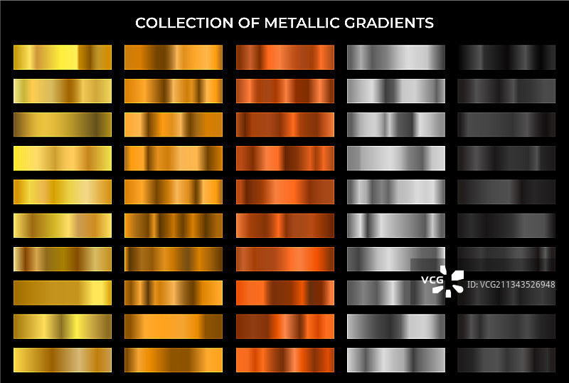 金色青铜色银色和黑色渐变大型合集图片素材