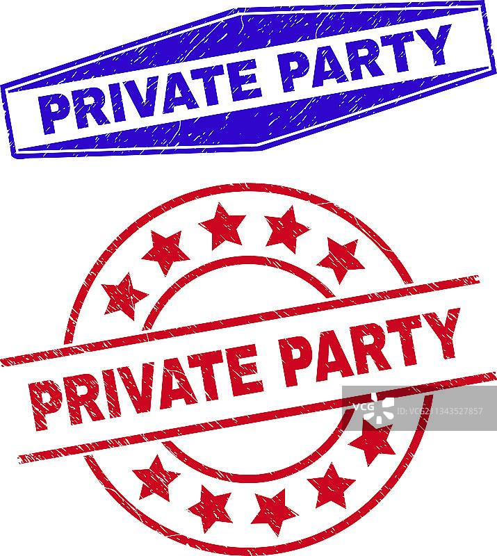 圆形腐蚀的私人派对徽章图片素材