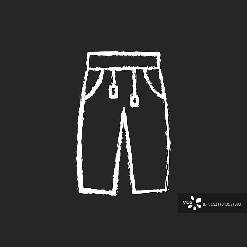 深色背景上的白色粉笔运动裤图标图片素材