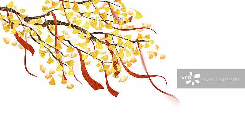 秋天银杏祈福图片素材